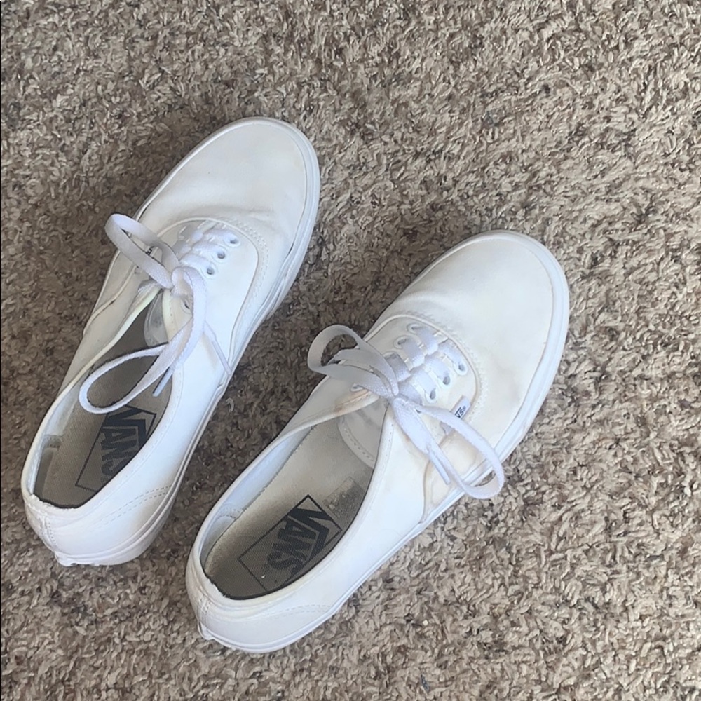 White Lace Up Vans